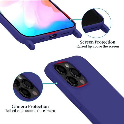 Vista 82 de Funda compatible con iPhone 8 Plus, iPhone 7 Plus/6 Plus/6S Plus con cordón, funda cruzada para iPhone con correa ajustable de silicona para iPhone