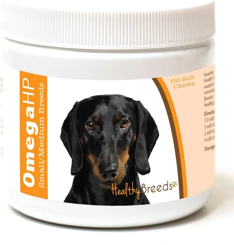 Vista 154 de Healthy Breeds Affenpinscher Omega HP - Masticables suaves para piel y pelaje, 60