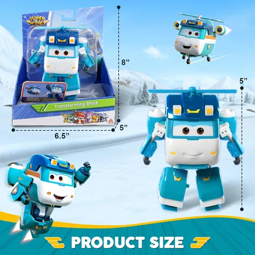 Vista 9 de Super Wings Juguetes, juguetes transformadores de brillo de 5 pulgadas, temporada 7, nuevo personaje, juguete de avión para niños de 3 a 5 años