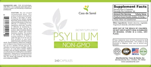 Vista 4 de Casa de Sante Tapas de psyllium, sin OMG, suplemento de fibra baja en FODMAP