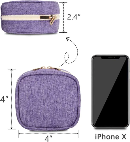 Vista 4 de Teamoy Pequeño estuche de viaje para joyas, caja organizadora portátil para joyas, aretes, anillos, collares, perfecto para mujeres, regalo del día