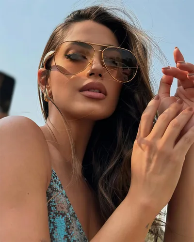 Vista 3 de Lentes de sol estilo aviador retro dorados para mujeres y hombres, 2025 de metal de gran tamaño de los años 70