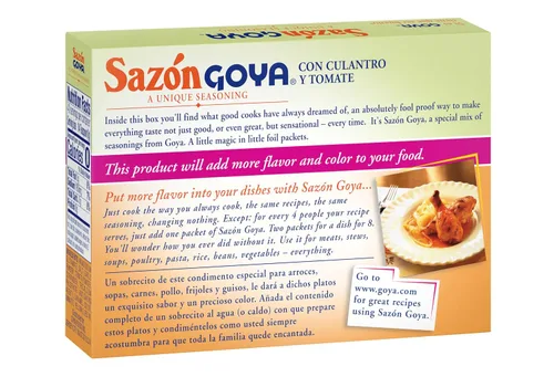 Vista 4 de Goya Foods Sazón condimento con cilantro y tomate, 1.41 onzas (paquete de 36)