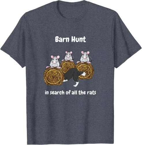 Vista 51 de Funny Barn Hunt - En busca de las ratas con Border Collie Camiseta, Negro