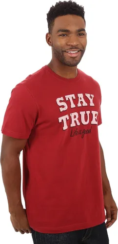 Vista 2 de Life is good Camiseta Stay True Crusher para hombre (Rich Red)