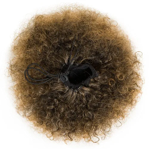 Vista 5 de Cola de caballo afro abombada para cabello natural, con cordón para cola de caballo afro, corto, afro, con cordón para cola de caballo rizado #1BT27