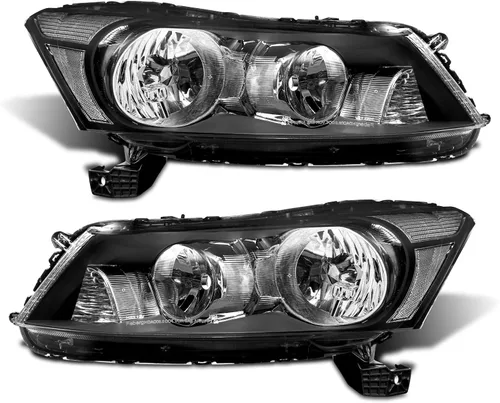 Vista 13 de Conjunto de faros delanteros Accord 2003 2004 2005 2006 2007 para Honda Accord 2003-2007 2/4dr lente transparente carcasa cromada con reflector