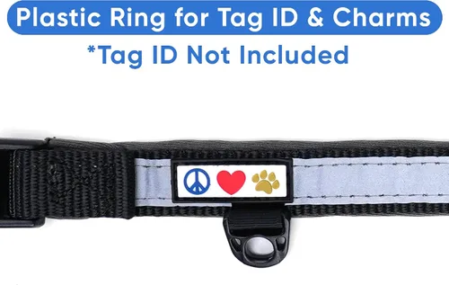 Vista 8 de Pawtitas Cuello ajustable reflectante para perro, Collar para perro acolchado, Negro