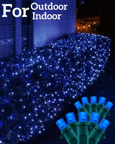 Vista 6 de Red de luces LED de Navidad para arbustos, 132 luces LED de 6 pies x 6 pies, conectables con certificación UL para arbustos, árboles, arbustos