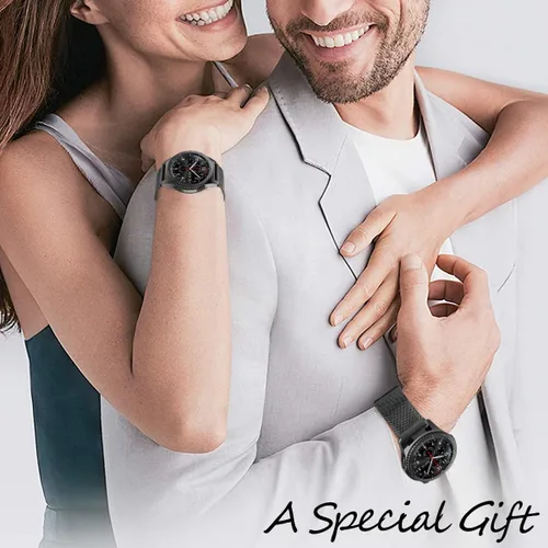 Vista 6 de MroTech Compatible con Samsung Gear S3 Frontier/Classic/Galaxy Watch 1.811 in Quick Release 0.866 in Correa de reloj de metal sólido de repuesto