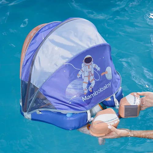 Vista 8 de Mambobaby Flotador Mejorado Añadir Cola Flotador para Bebé con Toldo para Anillo de Natación de Cintura Infantil Entrenador de Natación Flotadores