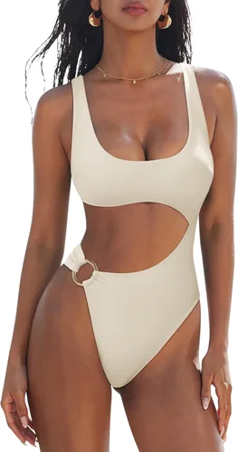 Vista 22 de SUUKSESS Traje de baño sexy de una pieza con control de abdomen para mujer