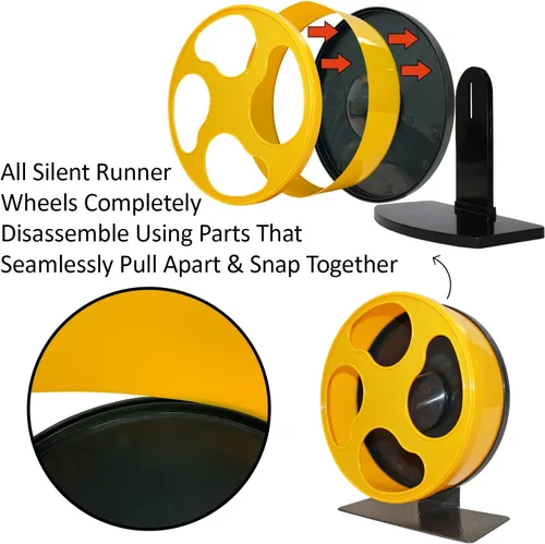 Vista 5 de Silent Runner 9" - Rueda + accesorio de jaula (sin soporte) - para hámsters, jerbos y ratones