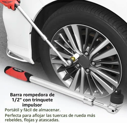 Vista 6 de FIRSTINFO Barra Extensible de 1/2" de Impulso con Trinquete, Longitud de 17.2 a 22.7 pulgadas, con Cabezal de Trinquete Flexible