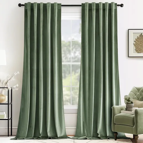 Vista 27 de MIULEE Cortinas de terciopelo de 84 pulgadas de largo, juego de 2 paneles para dormitorio, con pestaña trasera plisada, de lujo, aislamiento