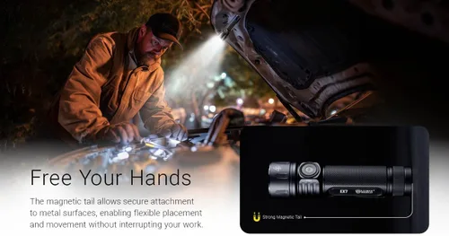 Vista 7 de Nitecore EX7 Linterna de 6,000 lúmenes – Linterna recargable de alto rendimiento con foco, luz de inundación, mixta – Carga rápida USB-C, alcance