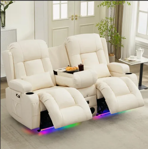 Vista 34 de URRED Wall Hugger Power - Sofá reclinable con masaje y calor, color beige