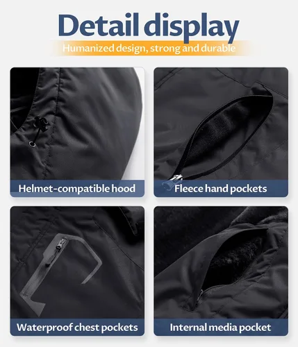 Vista 6 de CREATMO US Chaqueta de esquí impermeable de montaña para hombre, resistente al viento, abrigo de invierno cálido para snowboard