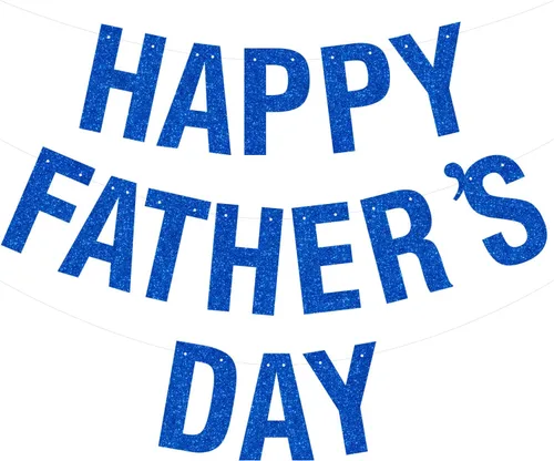 Vista 11 de Pancarta dorada con texto en inglés «Happy Father's Day» para el Día del Padre, decoración de fiesta del padre, guirnalda de fondo para el día