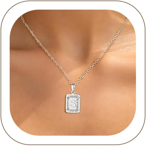 Vista 29 de U7 Initial Necklaces for Women a. Oro