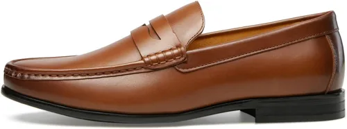Vista 4 de Journey West Mocasines Penny para hombre con cuero genuino para negocios, zapatos sin cordones para hombre