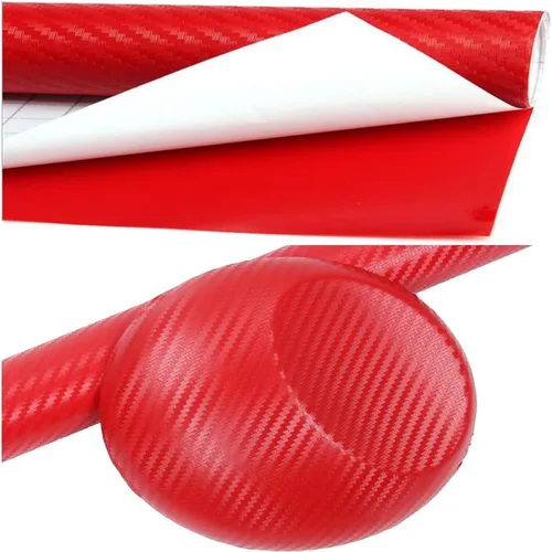 Vista 7 de Adhesivo en 3D de fibra de carbono de vinilo para envolver el coche, hoja adhesiva de vinilo para envolver el coche, rojo, 127 x 30 cm 50" x 11.8