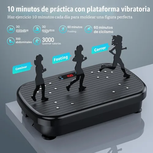 Vista 4 de PUREROYI Vibration Plate Exercise Machine, 180 Speeds Workout Vibrating Plate for Lymphatic Drainage Weight Loss, Whole Body Vibration Platform