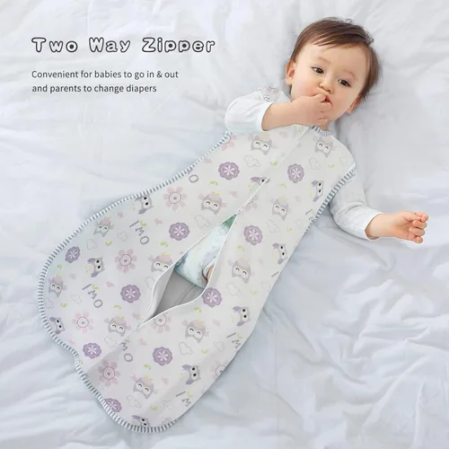 Vista 4 de insular Wearable Blanket 2 Pack Cotton Baby Sleep Sack with 2-Way Zipper for Boys Girls Unisex, 2 Pack