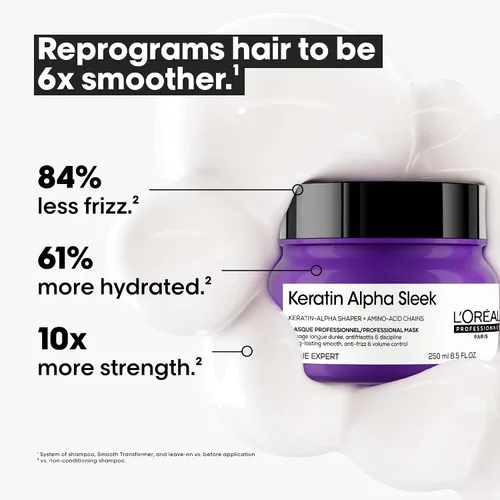Vista 4 de L'Oréal Professionnel Mascarilla capilar con queratina Alpha Sleek - Para