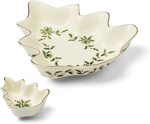 Vista 24 de Lenox 898272 Plato Cubierto Navideño, Pequeño, Navidad, Vajilla Festiva para Servir