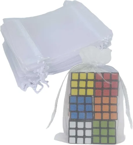 Vista 34 de Paquetes de 50 bolsas de organza de regalo de 4 x 6 pulgadas, cordón negro a granel para baby shower, Navidad, cumpleaños de profesores, recuerdos