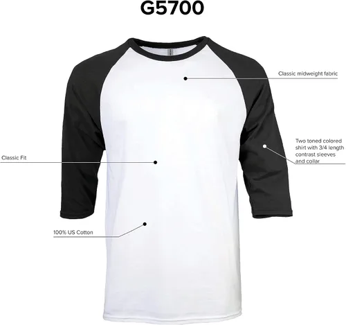 Vista 2 de Gildan Camiseta raglán de algodón pesado 34 para hombre estilo G5700 paquete de 2