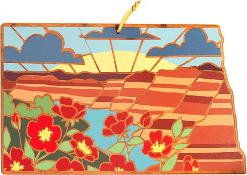 Vista 44 de Totally Bamboo Tabla de cortar con forma del estado de Alabama y plato para servir charcutería con ilustraciones de Summer Stokes, incluye cuerda