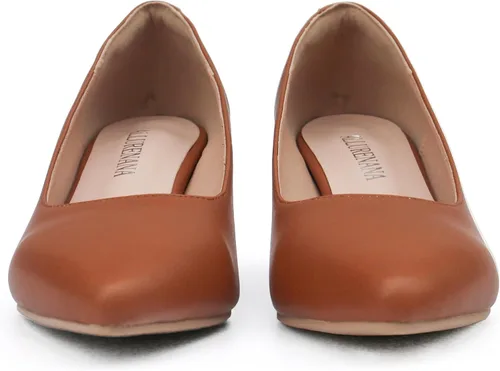 Vista 6 de ALLURENANA Zapatos de tacón bajo para mujer, puntera puntiaguda, gruesos, cómodos, sin cordones, tacón de bloque, puntera cerrada, zapatos de vestir