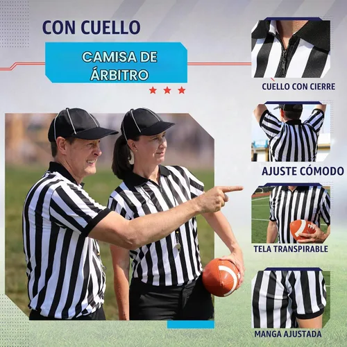 Vista 5 de Murray Sporting Goods - Camisa de árbitro para hombre, con cuello y manga corta, disfraz de fútbol para Halloween