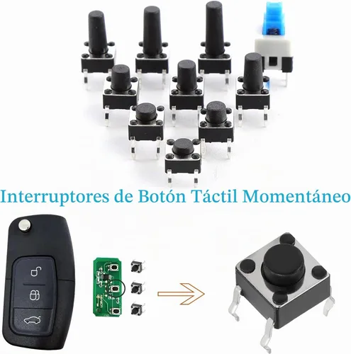 Vista 5 de Pulsador táctil micro interruptor momentáneo equipo surtido táctil de 10 valores 180 unidades OCR TM