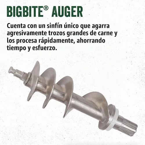 Vista 3 de Molinillo de carne eléctrico Big Bite de acero inoxidable, marca LEM Products Kitchen Appliance for Home Use, Compact Food Processor for Grinding