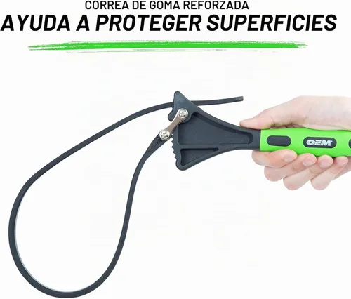 Vista 8 de OEMTOOLS Juego de llaves de correa de goma, 2 piezas ajustables para filtro de aceite para tuberías, grifos, abridor de tarros, herramienta