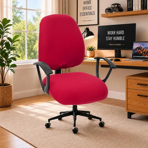 Vista 127 de Fundas elásticas resistentes al agua para sillas de computadora - Protectores lavables para respaldo giratorio y asiento para mascotas - Negro