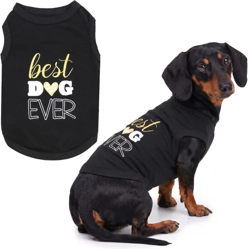 Vista 13 de Parisian Pet Camisa para perro – Camisas 100% algodón para perros pequeños – Chaleco negro sin mangas para cachorros – Ligero y transpirable Mejor