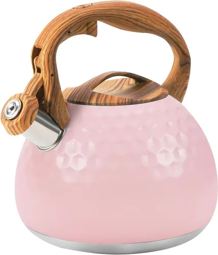 Vista 14 de Hervidor de Té Foedo para Estufa, Teteras Silbantes de 2.6 Cuartos para Estufa, Mango Plegable Resistente al Calor, Tetera Bonita (Beige)