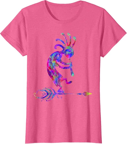 Vista 68 de Native American Kokopelli With Feather 2 - Camiseta Fan Fun, Negro, S