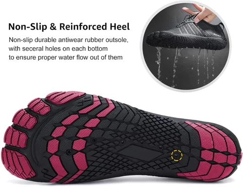 Vista 5 de Racqua Zapatos de agua de secado rápido descalzo, playa, deportes acuáticos, natación, surf, piscina, senderismo, buceo, caminar, para hombres