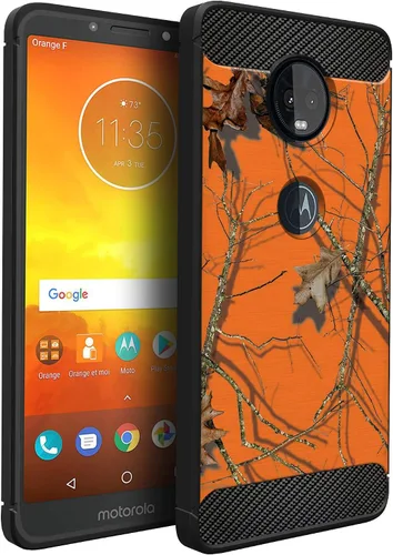 Vista 9 de CasesonDeck Bear - Funda compatible con Motorola Moto G7 Power/Moto G7 Supra, serie Hunters, delgada, sin volumen, textura de fibra de carbono