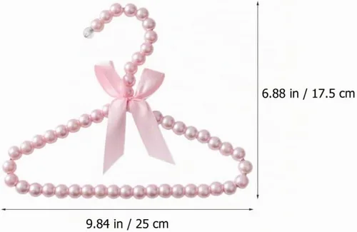 Vista 7 de Perchas para bebés, 5 piezas de perlas, perchas para ropa con cuentas, perchas para ropa de vestir y pantalones, perchas para armario, perchas