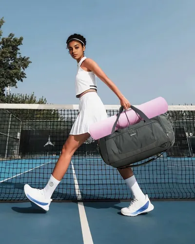 Vista 3 de Bolsa de gimnasio con compartimento para zapatos y soporte para esterilla de yoga y mochila para computadora portátil