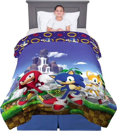Vista 8 de Franco Ropa de cama para niños, edredón reversible de microfibra súper suave, tamaño individual/matrimonial, Hot Wheels