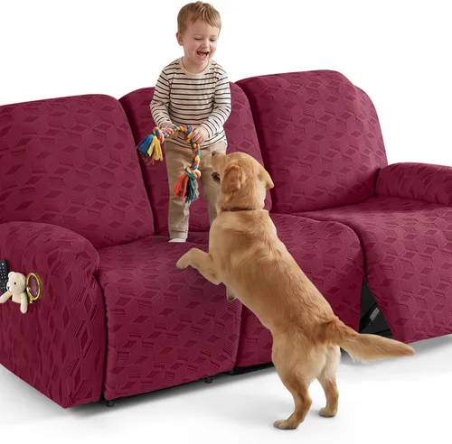 Vista 12 de TAOCOCO Funda para Reclinable de 3 Piezas, Fundas para Silla Reclinable, Funda Elástica de Jacquard para Silla Reclinable, Protector de Muebles