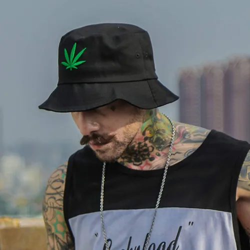 Vista 3 de Sombrero de marihuanahierba con protección solar, gorra de pesca plegable (tamaño 7-7 14), talla única