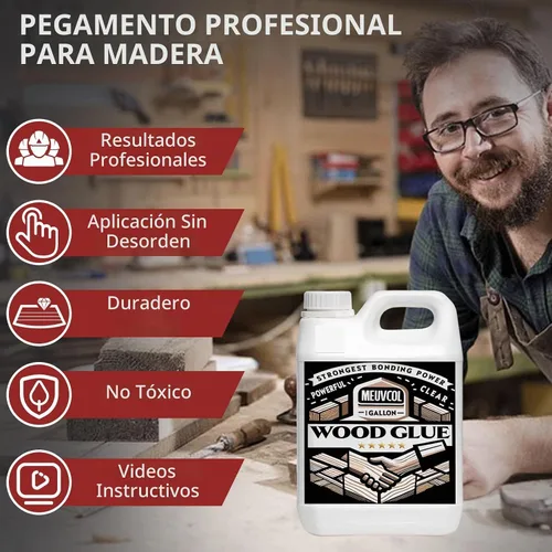 Vista 3 de Meuvcol Pegamento para Madera de 1 Galón, Pegamento para Madera Definitivo para Muebles de Servicio Pesado, Pegamento para Muebles para Carpintería